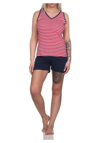 NORMANN ärmellose shorty Schlafanzug Leuchturm - 79205 in rot