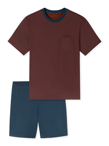 Schiesser Pyjama Comfort Essentials in rot, blau