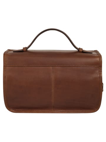 piké Kulturtasche echt Leder in braun