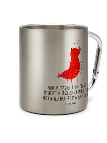 Mr. & Mrs. Panda Tasse Garnele Franzose mit Spruch in Silber