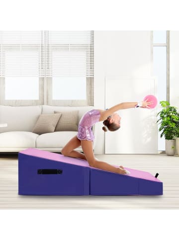 COSTWAY Schräge Gymnastikmatte in Rosa