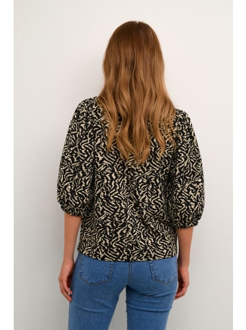 Kaffe Langarm-Shirt KAjanna Regular fit in Black/Off White Abstract Print
