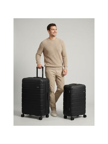 Saxoline Miami 4-Rollen Kofferset S+L mit Dehnfalte black