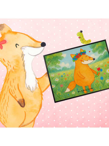 Mr. & Mrs. Panda Schreibunterlage Fuchs Blumen Design ohne Spruch in Weiß