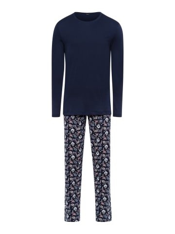 Hanro Pyjama Night & Day in navy botany print