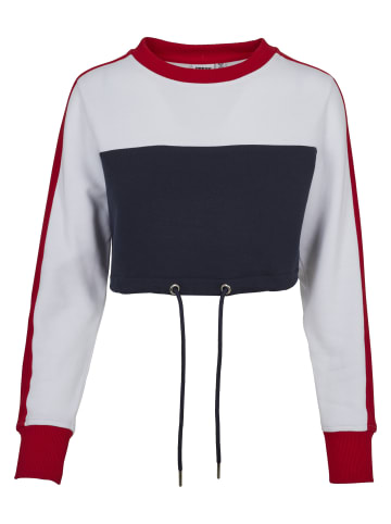 Urban Classics Sweater in navy/white/fire red