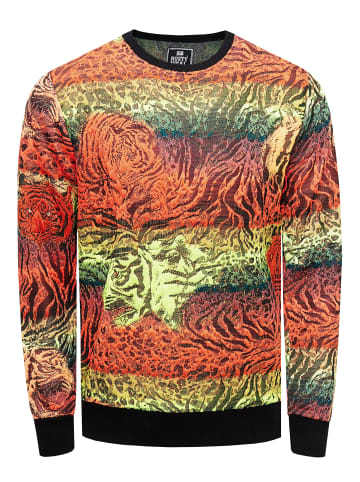 Rusty Neal Neon Jacquard Tiger Sweater in Rot