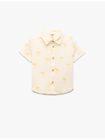 KOTON Shirt in Ekru Gemustert