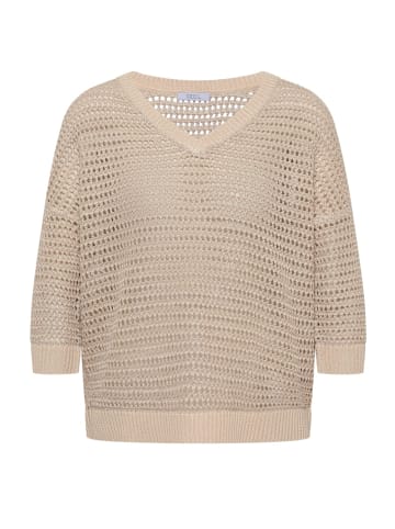 Cecil Pullover mit V-Neck und Garnmix in Beige