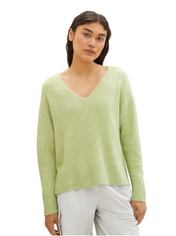 Tom Tailor Basic Strickpullover cozy v-neck pullover in Grün