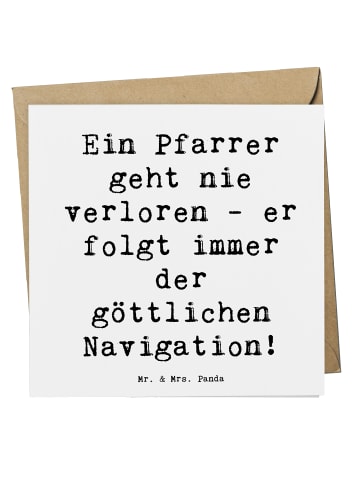 Mr. & Mrs. Panda Deluxe Karte Spruch Pfarrer Navigation mit Spruch in Weiß