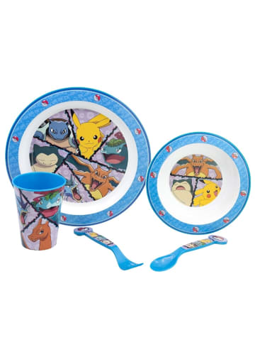 COFI 1453 Pokemon Teller-Set Mikrowellengeeignet 5-teiliges Kindergeschirr in Mehrfarbig