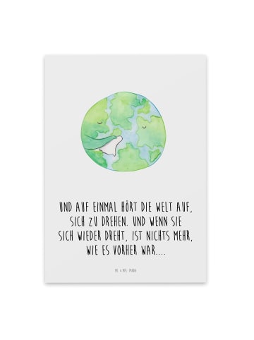 Mr. & Mrs. Panda Beileidskarte Welt Weinen mit Spruch in Weiß