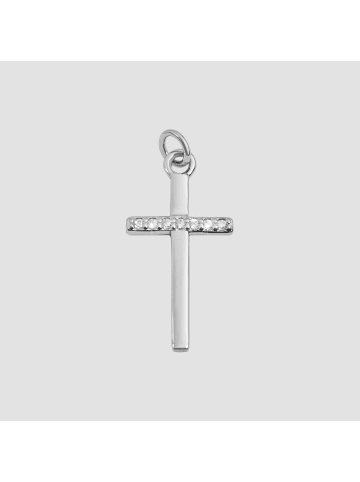 Adeliás Damen Anhänger – Kreuz Kreuzanhänger aus 925 Silber mit Zirkonia in silber