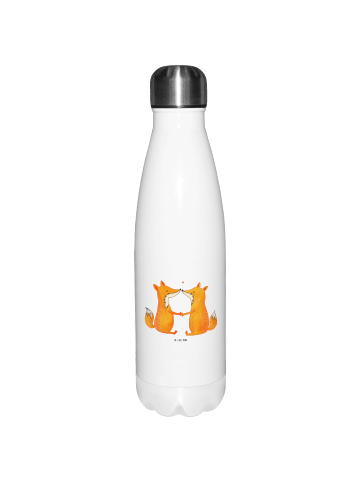 Mr. & Mrs. Panda Trinkflasche Füchse Liebe ohne Spruch in Weiß
