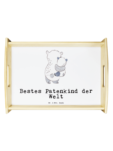 Mr. & Mrs. Panda Serviertablett Panda Bestes Patenkind der Welt ... in Weiß