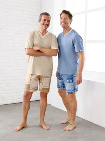 WITT WEIDEN Shortys in ecru-sand-bedruckt + ecru-bleu-bedruckt