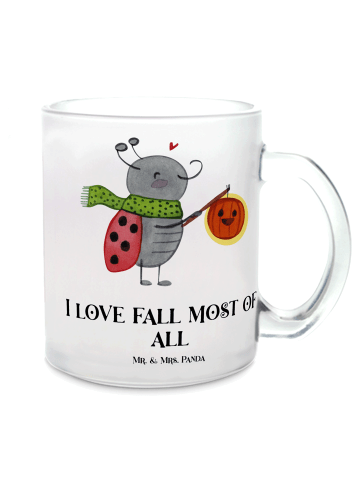 Mr. & Mrs. Panda Kaffeebecher Smörle Laterne mit Spruch in Transparent