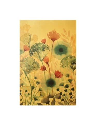 WALLART Leinwandbild Gold - Wildblumen im Sommer I in Weiß