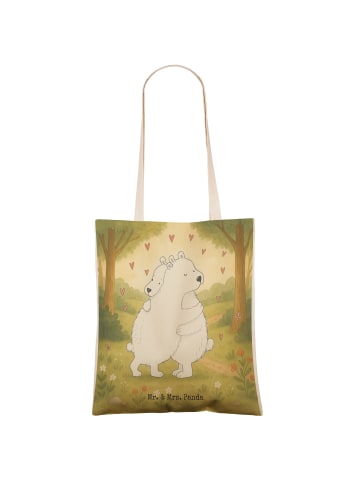 Mr. & Mrs. Panda Umhängetasche Eisbär Umarmen Design ohne Spruch in Weiß