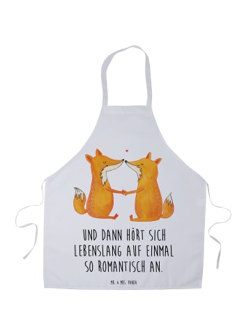 Mr. & Mrs. Panda Schürze Füchse Liebe mit Spruch in Weiß