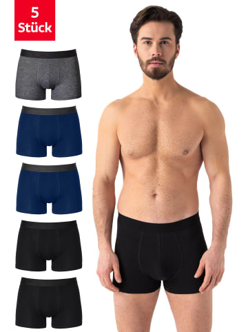 Barrio 13 5er Pack: Boxershorts in Schwarz/Anthrazit