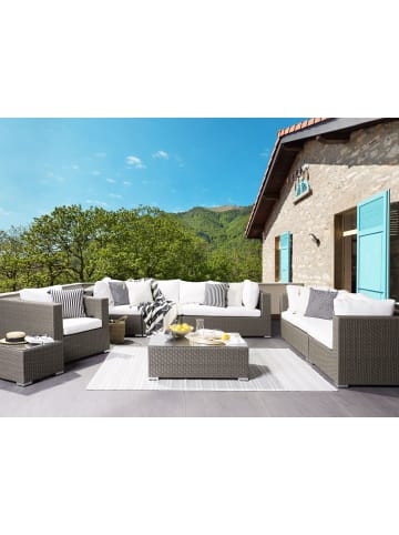 Beliani 8-tlg Lounge Set MAESTRO in Grau/Weiß