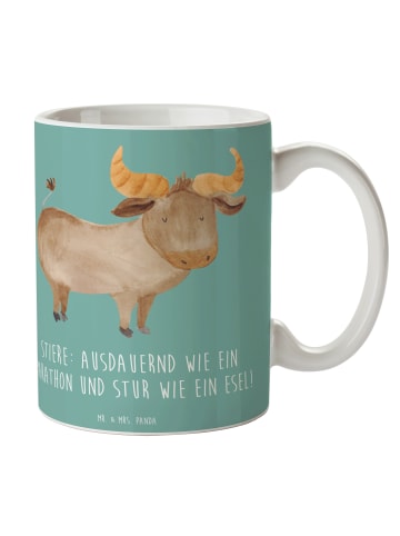 Mr. & Mrs. Panda Trinkbecher Starker Stier mit Spruch in Meeresbrise