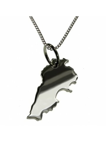 Schmuckador 50cm Halskette + Libanon Anhänger in massiv 925 Silber in silber