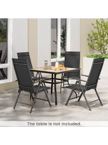 COSTWAY 2er Set Gartenstühle Hochlehner in Schwarz