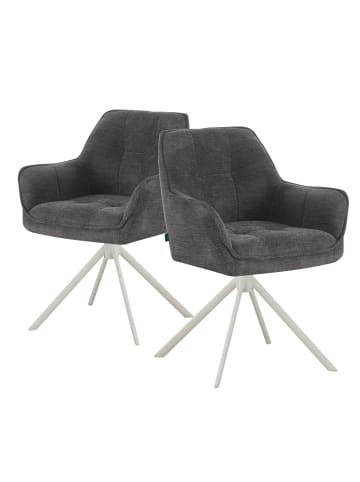 DUBI Möbel 2er-Set: Drehstuhl THOMAS-DINA in Schwarz - (B)61 x (H)83 x  (T)62 cm