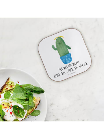 Mr. & Mrs. Panda Untersetzer für Gläser Kaktus Heilig mit Spruch in Weiß