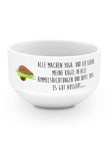 Mr. & Mrs. Panda Müsli Schale Avocado Yoga mit Spruch in Weiß
