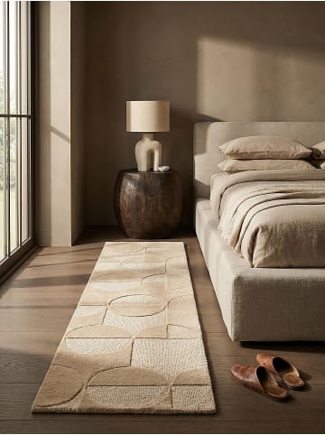 KADIMA DESIGN Teppich Wolle Handgetuftet DEBEN Geometrisch Wohnzimmer Modern in Braun