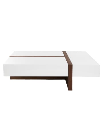 Angel Cerdá Couchtisch 2060 in Walnuss / Weiß – (B)120 x (H)35 x (T)70 cm