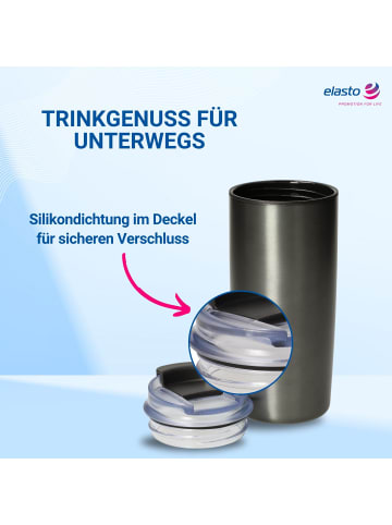 elasto Kaffeebecher "Arabica" in grau - 450 ml