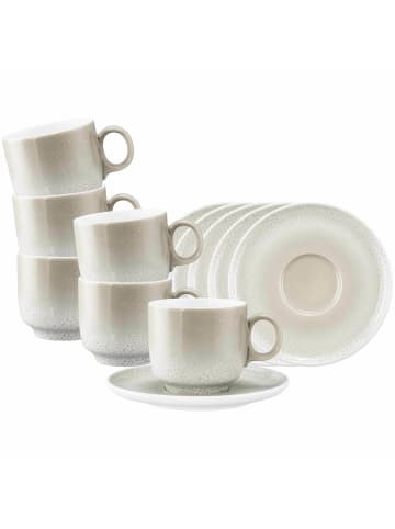 Seltmann Weiden 6er Set Cappuccinotassen mit Untertassen Sento Home 300 ml in Aura cream