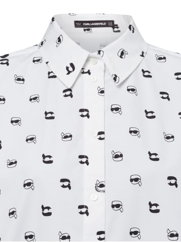 Karl Lagerfeld Bluse Ikon AOP in weiß schwarz