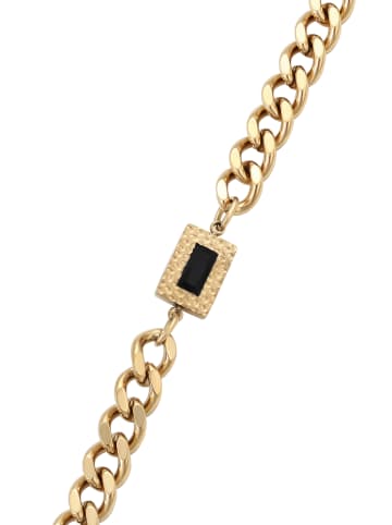 faina Women Curb Chain Link Bracelet in Gold Black