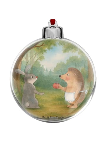 Mr. & Mrs. Panda Christbaumkugel Hase Igel Design ohne Spruch in Weiß