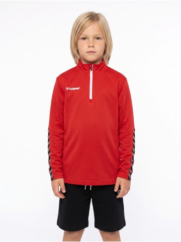 Hummel Halbreißverschluss Sweatshirt Hmlauthentic Kinder in TRUE RED