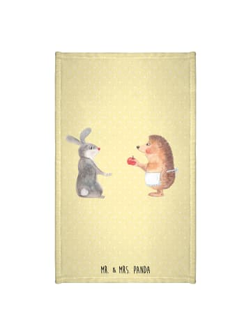 Mr. & Mrs. Panda Gästetuch Hase Igel ohne Spruch in Gelb Pastell