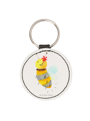 Mr. & Mrs. Panda schlüsselring anhänger Biene Blume ohne Spruch in Weiß