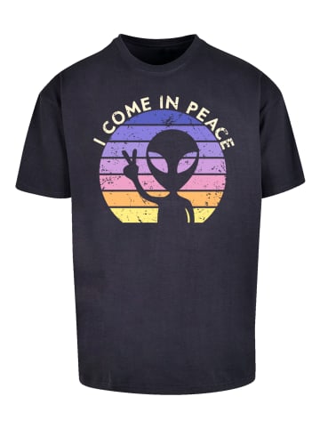 F4NT4STIC Heavy Oversize T-Shirt Alien Peace Sunset in marineblau