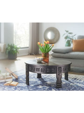 FineBuy Couchtisch in Schwarz / Mango / 80x80x80