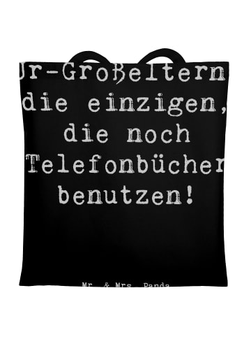 Mr. & Mrs. Panda Tragetasche Ur-Großeltern Liebe mit Spruch in Schwarz