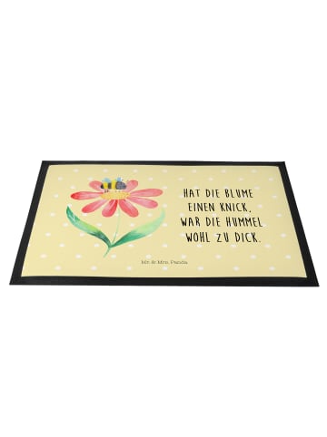 Mr. & Mrs. Panda Fußabstreifer Hummel Blume mit Spruch in Gelb Pastell