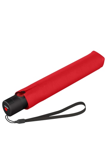 Knirps U.200 Ultra Light Duomatic - Taschenschirm Regenschirm (mat cross) in rot