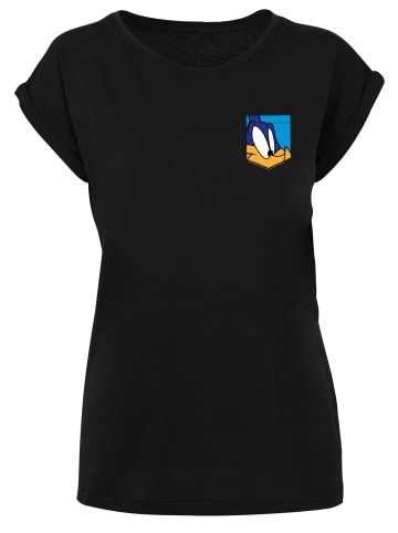 F4NT4STIC T-Shirt Looney Tunes Road Runner Face Faux Pocket in schwarz