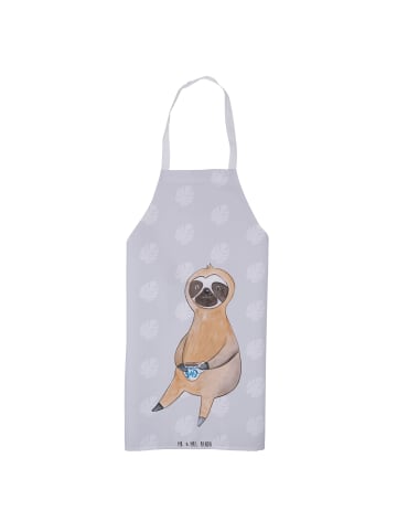 Mr. & Mrs. Panda Grillschürze Faultier Kaffee ohne Spruch in Grau Pastell